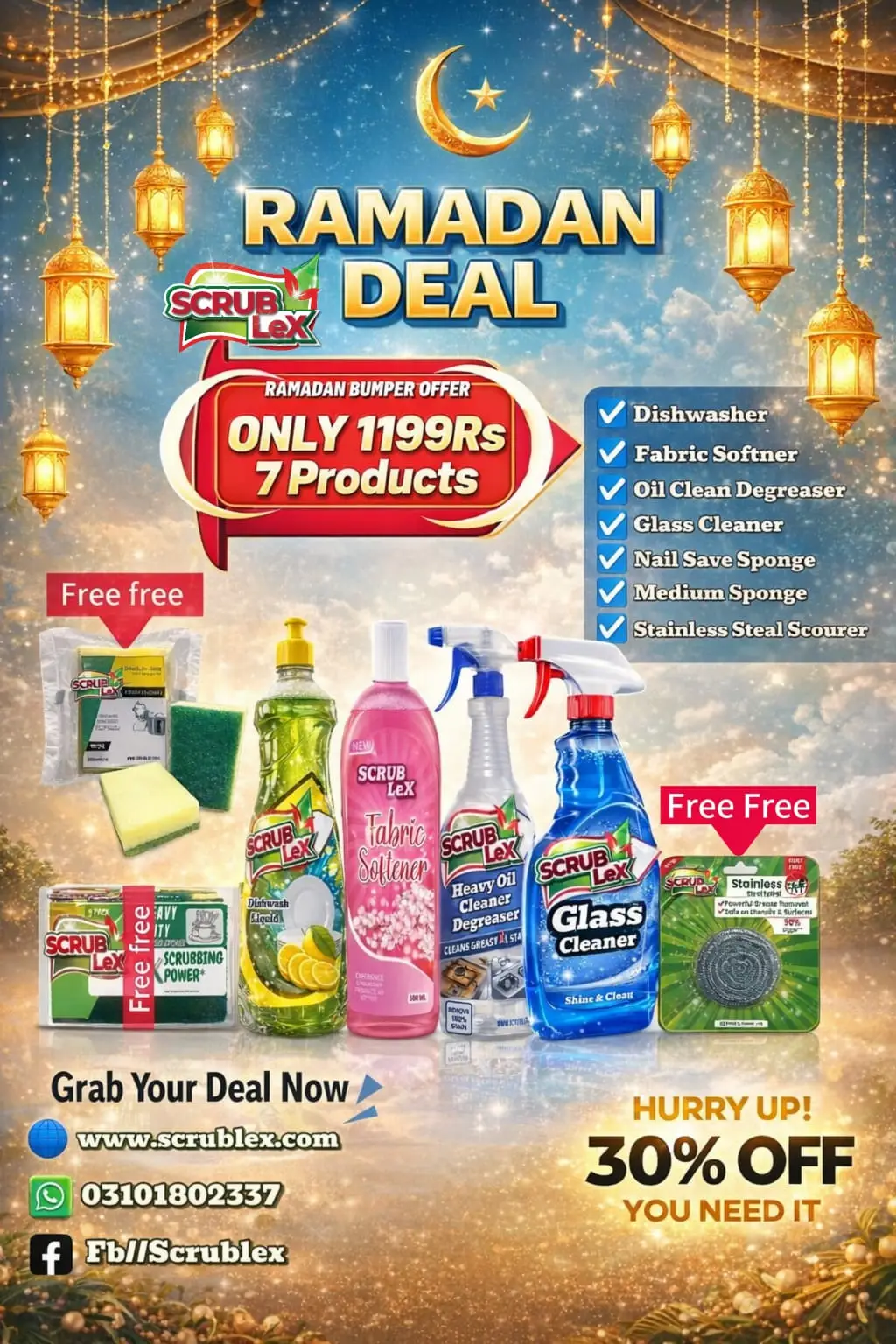 Ramadan 2026 Special 7 best Cleaning Products in Pakistan Bundle Deal – Dishwash, Toilet Cleaner, Glass Cleaner & Floor Cleaner | Home Cleaning Products Pakistan